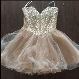 NWOT* Sherri Hill 1403 Blush Beaded Dress